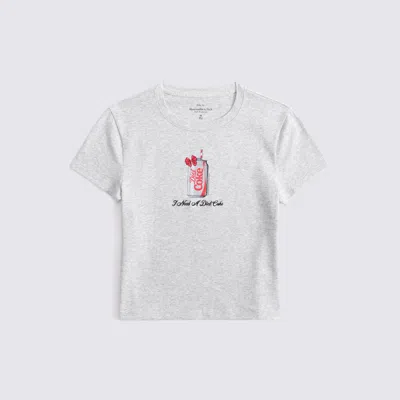 Abercrombie & Fitch Diet Coke Graphic Baby Tee In Gray