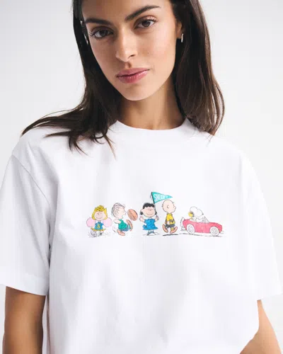 Abercrombie & Fitch Oversized Snoopy Graphic Tee In Gray