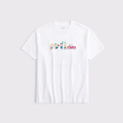 Abercrombie & Fitch Oversized Snoopy Graphic Tee In Gray