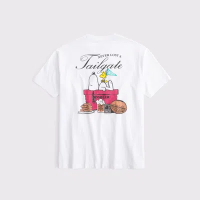 Abercrombie & Fitch Oversized Snoopy Graphic Tee In Gray