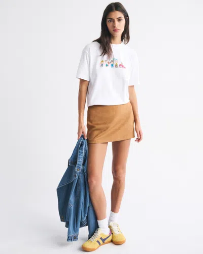 Abercrombie & Fitch Oversized Snoopy Graphic Tee In Gray