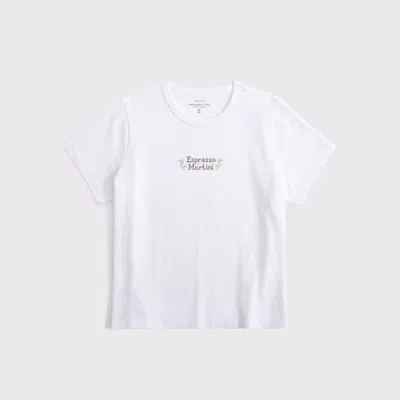 Abercrombie & Fitch Short-sleeve Espresso Martini Graphic Skimming Tee In White