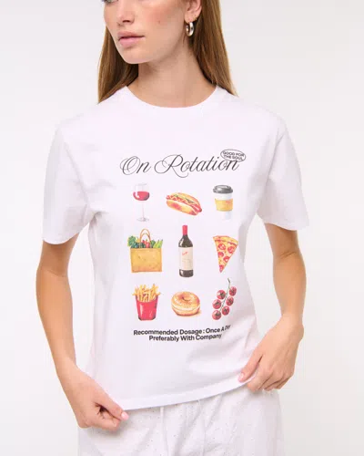 Abercrombie & Fitch Short-sleeve Food Graphic Relaxed Tee In White