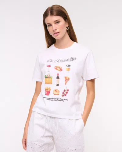 Abercrombie & Fitch Short-sleeve Food Graphic Relaxed Tee In White