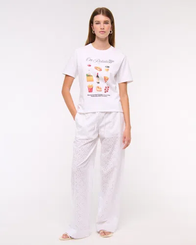 Abercrombie & Fitch Short-sleeve Food Graphic Relaxed Tee In White