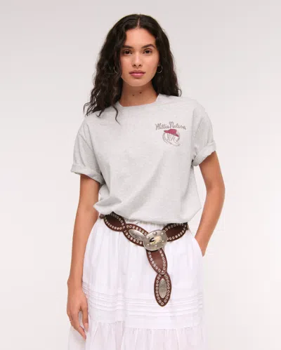 Abercrombie & Fitch Oversized Willie Nelson Graphic Tee In Gray
