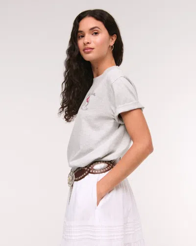 Abercrombie & Fitch Oversized Willie Nelson Graphic Tee In Gray