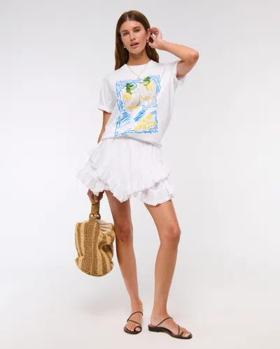 Abercrombie & Fitch Oversized Spritz Graphic Tee In White