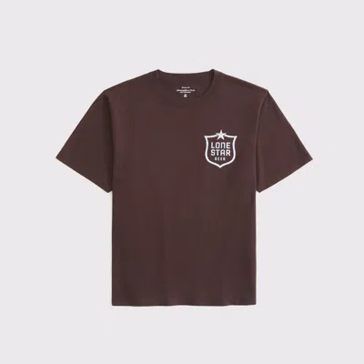 Abercrombie & Fitch Short-sleeve Lone Star Beer Graphic Relaxed Tee In Brown
