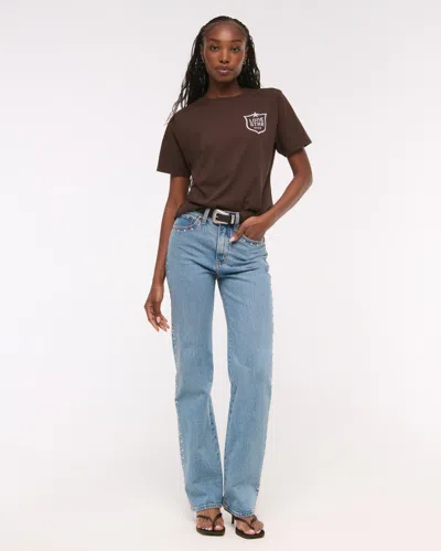 Abercrombie & Fitch Short-sleeve Lone Star Beer Graphic Relaxed Tee In Brown