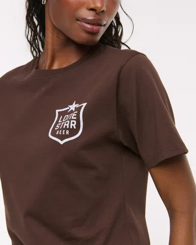 Abercrombie & Fitch Short-sleeve Lone Star Beer Graphic Relaxed Tee In Brown