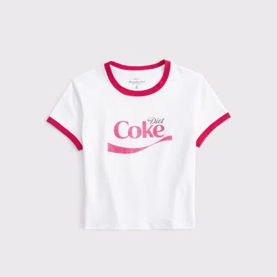Abercrombie & Fitch Diet Coke Graphic Baby Tee In White