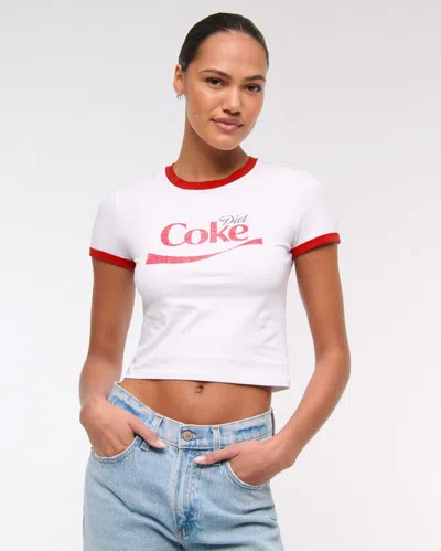 Abercrombie & Fitch Diet Coke Graphic Baby Tee In White