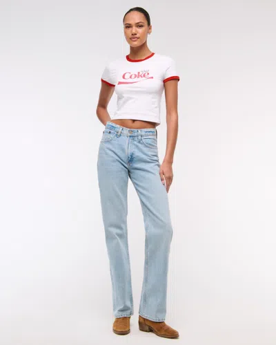 Abercrombie & Fitch Diet Coke Graphic Baby Tee In White