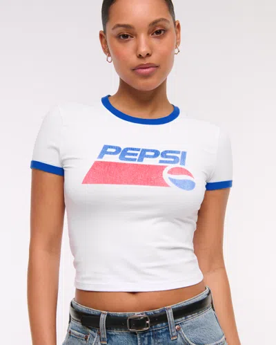 Abercrombie & Fitch Pepsi Graphic Baby Tee In White