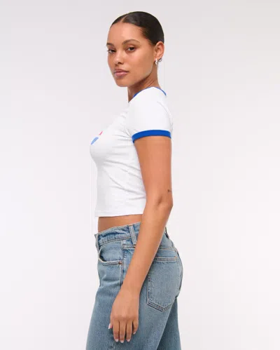Abercrombie & Fitch Pepsi Graphic Baby Tee In White