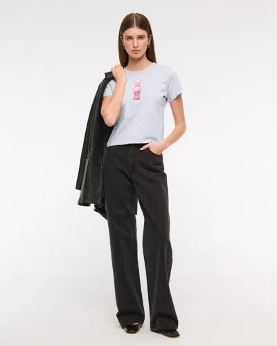 Abercrombie & Fitch Short-sleeve Diet Coke Graphic Skimming Tee In Gray