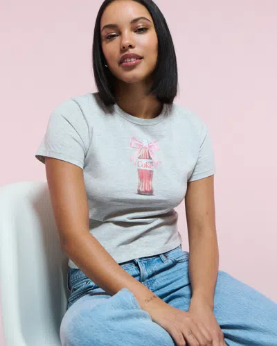 Abercrombie & Fitch Short-sleeve Diet Coke Graphic Skimming Tee In Gray