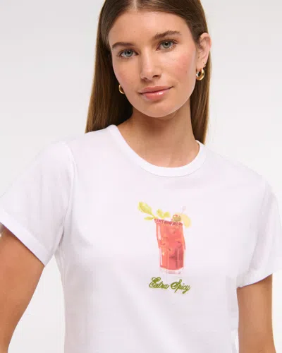 Abercrombie & Fitch Short-sleeve Bloody Mary Graphic Skimming Tee In White
