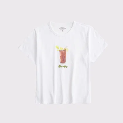 Abercrombie & Fitch Short-sleeve Bloody Mary Graphic Skimming Tee In White