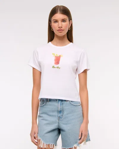 Abercrombie & Fitch Short-sleeve Bloody Mary Graphic Skimming Tee In White
