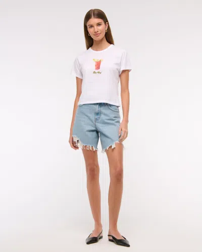 Abercrombie & Fitch Short-sleeve Bloody Mary Graphic Skimming Tee In White