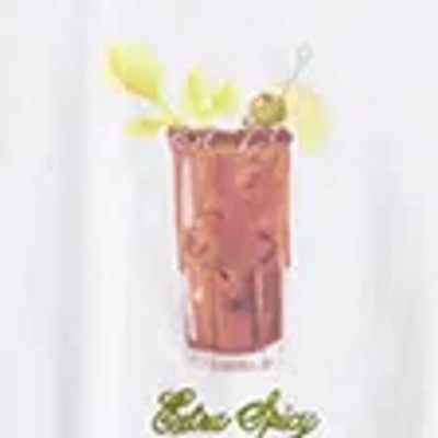 Abercrombie & Fitch Short-sleeve Bloody Mary Graphic Skimming Tee In White