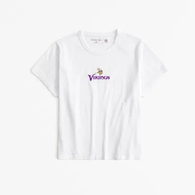 Abercrombie & Fitch Short-sleeve Minnesota Vikings Graphic Skimming Tee In White