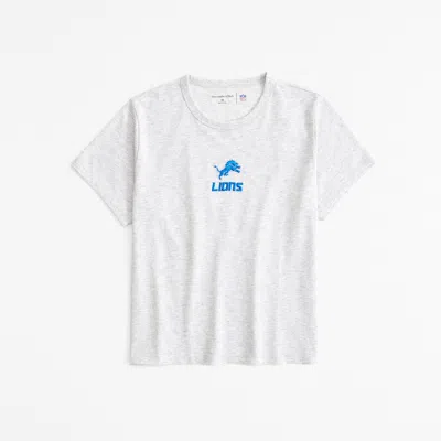 Abercrombie & Fitch Short-sleeve Detroit Lions Graphic Skimming Tee In Gray