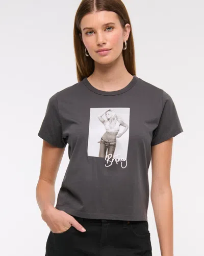 Abercrombie & Fitch Short-sleeve Britney Spears Graphic Skimming Tee In Gray