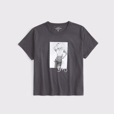 Abercrombie & Fitch Short-sleeve Britney Spears Graphic Skimming Tee In Gray