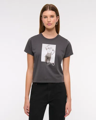 Abercrombie & Fitch Short-sleeve Britney Spears Graphic Skimming Tee In Gray
