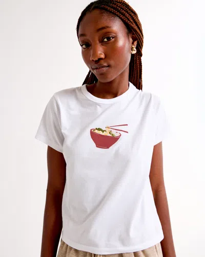 Abercrombie & Fitch Short-sleeve Ramen Graphic Skimming Tee In White