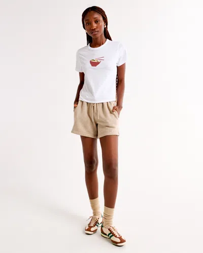 Abercrombie & Fitch Short-sleeve Ramen Graphic Skimming Tee In White