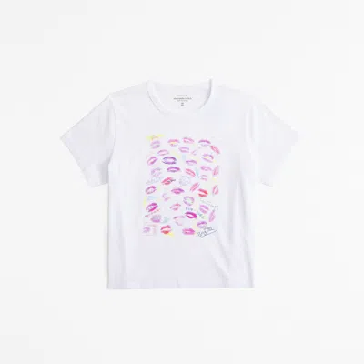Abercrombie & Fitch Short-sleeve Maripol Graphic Skimming Tee In White