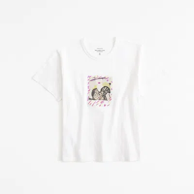 Abercrombie & Fitch Short-sleeve Maripol Graphic Skimming Tee In White