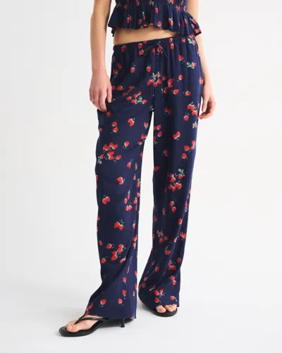 Abercrombie & Fitch Linen-blend Pull-on Pant In Blue