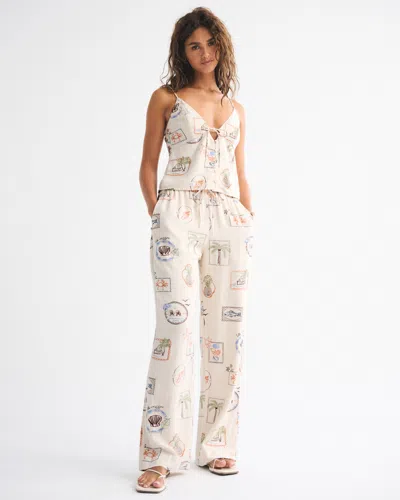 Abercrombie & Fitch Linen-blend Pull-on Pant In Neutral