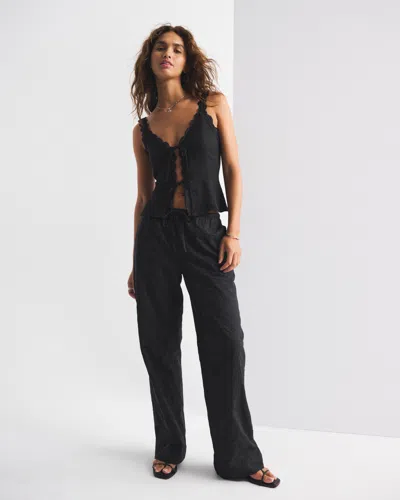 Abercrombie & Fitch Eyelet Pull-on Pant In Black