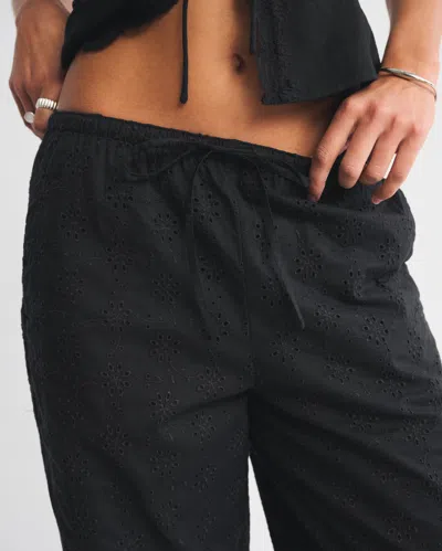Abercrombie & Fitch Eyelet Pull-on Pant In Black