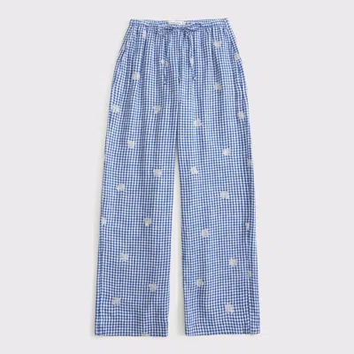 Abercrombie & Fitch Linen-blend Pull-on Pant In Blue
