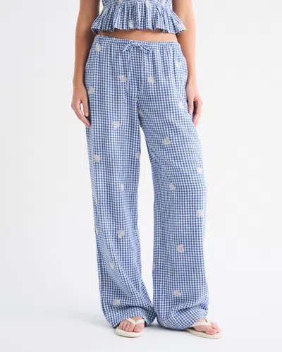 Abercrombie & Fitch Linen-blend Pull-on Pant In Blue