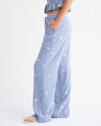 Abercrombie & Fitch Linen-blend Pull-on Pant In Blue