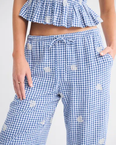 Abercrombie & Fitch Linen-blend Pull-on Pant In Blue