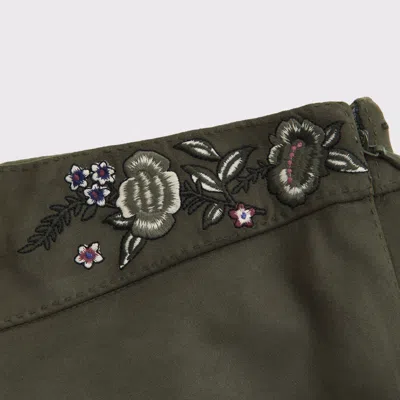 Abercrombie & Fitch Curve Love High Rise Slim Boot Vegan Suede Pant In Green