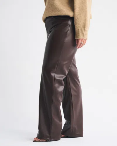 Abercrombie & Fitch Curve Love High Rise 90s Relaxed Vegan Leather Pant In Brown