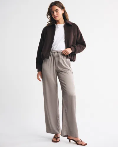 Abercrombie & Fitch Satin Pull-on Pant In Brown