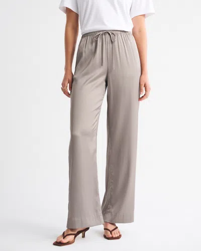 Abercrombie & Fitch Satin Pull-on Pant In Brown