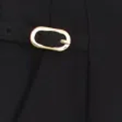 Abercrombie & Fitch Curve Love A&f Sloane Tailored Hardware Wide Leg Pant In Black