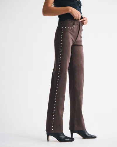 Abercrombie & Fitch High Rise 90s Relaxed Vegan Suede Pant In Brown